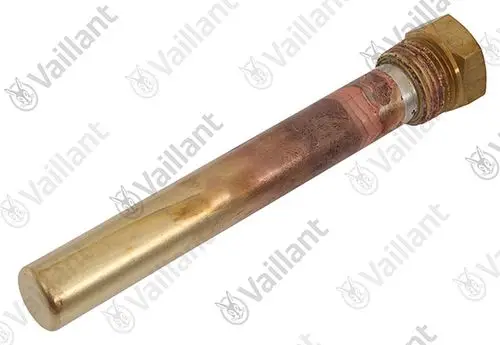 Vailant Fühlerrohr, mit einer metallischen Oberfläche, zylindrischer Form, geeignet für thermische Anwendungen in Heizsystemen.